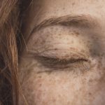 Close-up of freckled skin