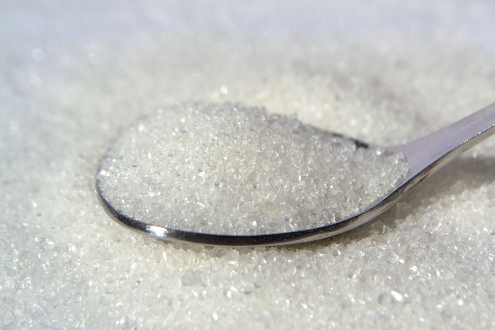 A spoonful of fine sugar crystals