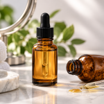 Retinol serum bottles illustrating fresh and expired skincare